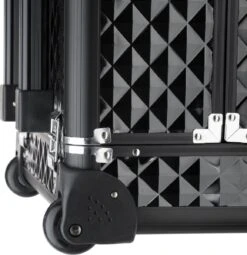Dreamble Make-up Koffer - Make-up Trolley - Zwart - Rijdbaar - Met Wieltjes - Compact - 8 Vakken - Met Slot - 2 Sleutels -Modecosmetica 1161x1200