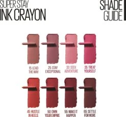 Maybelline SuperStay Ink Crayon Matte Lippenstift - 35 Treat Yourself - Roze -14 Gr -Modecosmetica 1200x1114 1