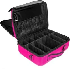 Cosmetica Koffer - Make-up Koffer Met Verstelbare Vakken - Visagie En Nagelstyliste Beauty Koffer - 40x30x14CM - Roze -Modecosmetica 1200x1180 2