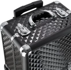 Dreamble Make-up Koffer - Make-up Trolley - Zwart - Rijdbaar - Met Wieltjes - Compact - 8 Vakken - Met Slot - 2 Sleutels -Modecosmetica 1200x1186 2