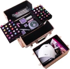 Koffer Groot Holo/Golden Rose XXL Met Opbergvakken -Modecosmetica 1200x1187 1