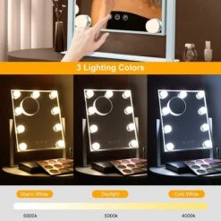 Bright Beauty Vanity Make Up Spiegel Met Verlichting - Wit - Dimbaar Met Drie Lichtstanden 7 Bright Beauty Vanity Make Up Spiegel Met Verlichting - Wit - Dimbaar Met Drie Lichtstanden -Modecosmetica 1200x1200 293