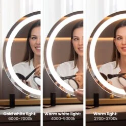 Nuvoo Make-up Spiegel - Visagie Spiegel - Hollywood Spiegel - Diameter 50cm - 3 Licht Tinten - Dimbaar - USB Telefoonoplader - Goud 14 Nuvoo Make-up Spiegel - Visagie Spiegel - Hollywood Spiegel - Diameter 50cm - 3 Licht Tinten - Dimbaar - USB Telefoonoplader - Goud -Modecosmetica 1200x1200 310