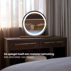 Nuvoo Make-up Spiegel - Visagie Spiegel - Hollywood Spiegel - Diameter 50cm - 3 Licht Tinten - Dimbaar - USB Telefoonoplader - Goud 22 Nuvoo Make-up Spiegel - Visagie Spiegel - Hollywood Spiegel - Diameter 50cm - 3 Licht Tinten - Dimbaar - USB Telefoonoplader - Goud -Modecosmetica 1200x1200 316