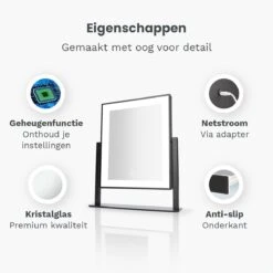 Mirlux Hollywood Spiegel Met Verlichting - Make Up - Visagie - Dimbaar LED Lampen Licht - Zwart -Modecosmetica 1200x1200 338