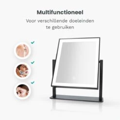 Mirlux Hollywood Spiegel Met Verlichting - Make Up - Visagie - Dimbaar LED Lampen Licht - Zwart -Modecosmetica 1200x1200 339