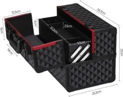 Make-upkoffer, Kapperskoffer, Cosmeticakoffer, Lege Nagelkoffer, Multikoffer, Afsluitbaar Voor Nageldesign/massageolie/fotoapparatuur, 34,7 X 22,2 X 25 Cm , Volledig Zwart HM-YAHEE-411233 -Modecosmetica 1200x946