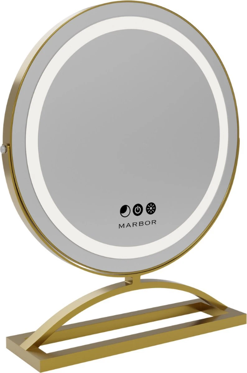 Marbor Make Up Spiegel Met LED Verlichting - Goud - Hollywood Mirror 1 Marbor Make Up Spiegel Met LED Verlichting - Goud - Hollywood Mirror