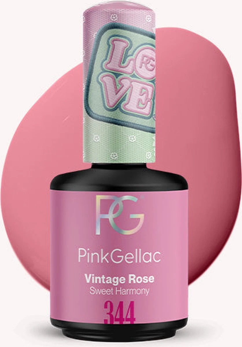 Pink Gellac - Vintage Rose - Gellak - Vegan - Roze - Glanzend - 15ml 1 Pink Gellac - Vintage Rose - Gellak - Vegan - Roze - Glanzend - 15ml